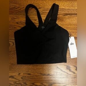 ALO Yoga Black Cross-Back Top